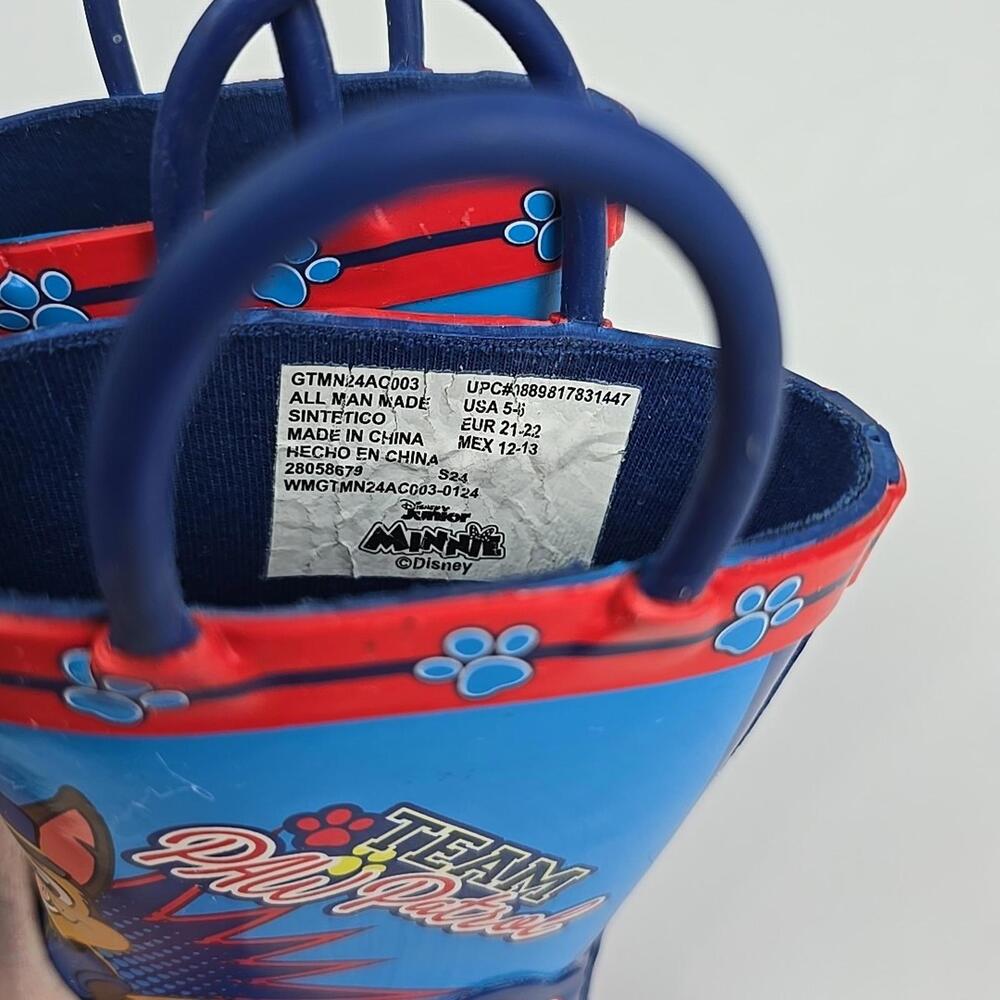 Paw Patrol Toddler Boys Rain Boots,blue,red,size 5-6, Good Used condition - Picture 8 of 9